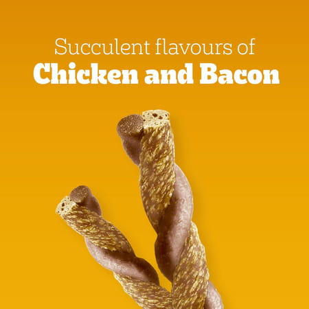 Pedigree Rodeo Duos (4+ Months) Dog Treats | Chicken & Bacon Flavour | 123 G (Pack Of 10)