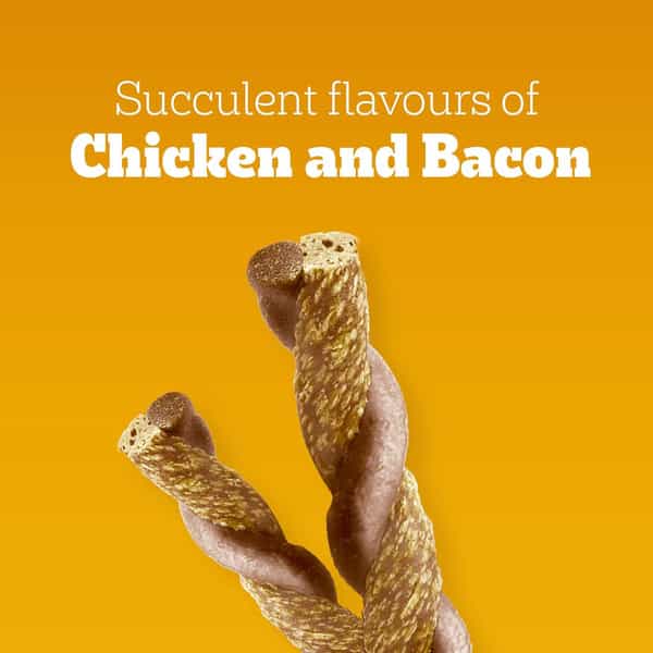 Pedigree Rodeo Duos (4+ Months) Dog Treats | Chicken & Bacon Flavour | 123 G (Pack Of 10)