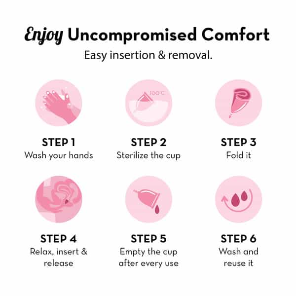 Plush 100% Reusable Menstrual Cup For Women With Cotton Pouch | Size Small | Stem For Easy Removal
