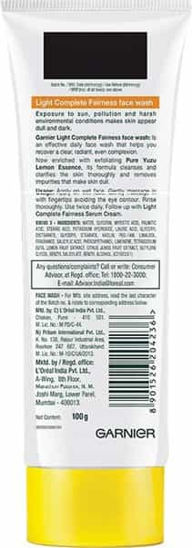 Garnier Skin Naturals Bright Complete Fairness Facewash - 100 Gm