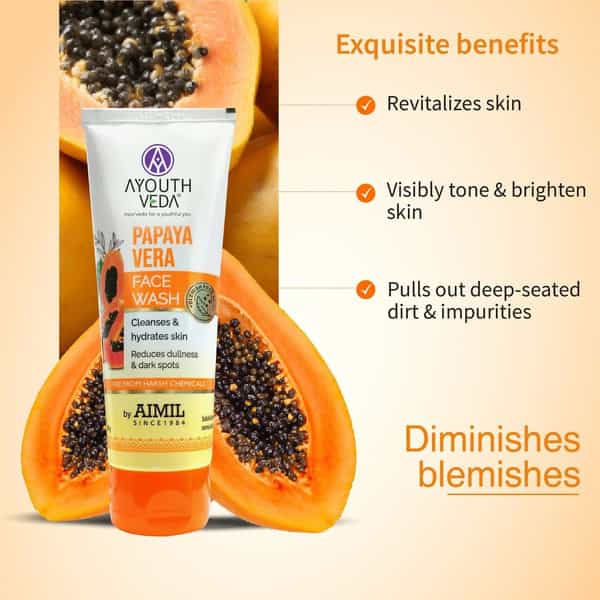 Ayouthveda Papaya Vera Face Wash - 100Ml