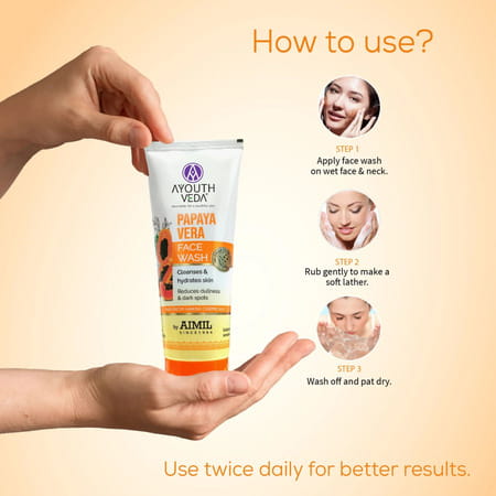 Ayouthveda Papaya Vera Face Wash - 100ml
