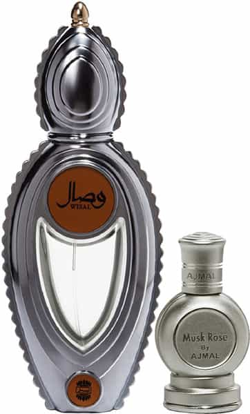 Ajmal Wisal Edp Perfume For Women & Musk Rose Concentrated Perfume Attar Gift Set