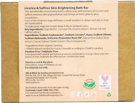 Azafran Organic Licorice & Saffron Bath Bar Pack Of 3