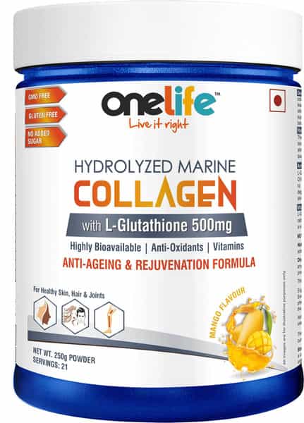 Onelife Hydrolyzed Marine Collagen Mango - 250Gm