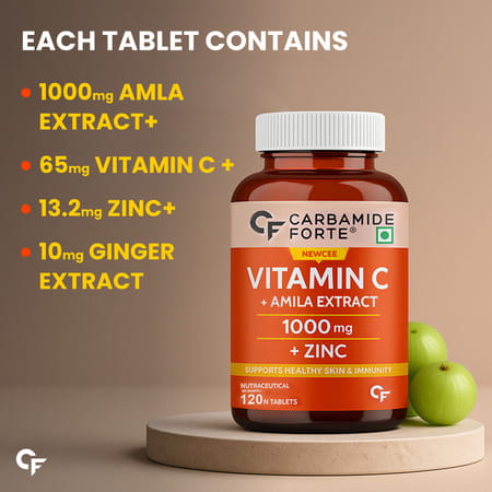 Carbamide Forte Natural Vitamin C Amla Extract With Zinc-120 Tablets
