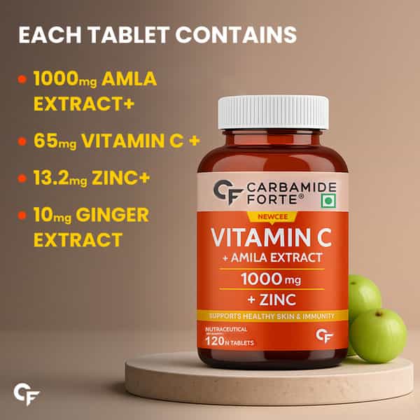 Carbamide Forte Natural Vitamin C Amla Extract With Zinc-120 Tablets