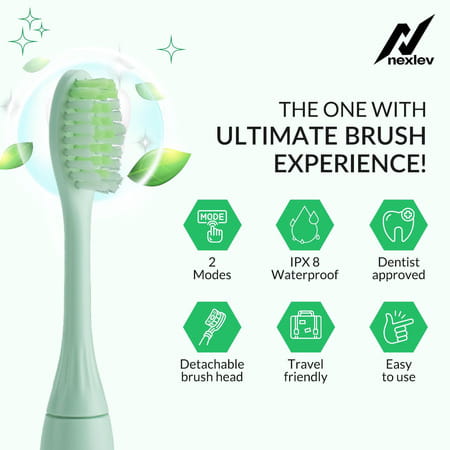 Nexlev Smart Electric Toothbrush For Adults - Green