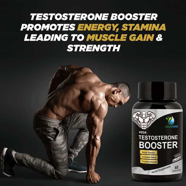 Vedapure Testosterone Booster Tribulus Terrestris Safed Kaunj 1000Mg/Serving 60 Capsules Pack Of 1