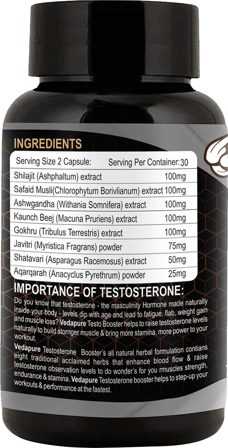 Buy VEDAPURE TESTOSTERONE BOOSTER TRIBULUS TERRESTRIS SAFED KAUNJ