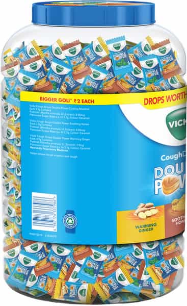 Vicks Cough Drops Double Power Lozenges 800+250 Free For Quick Throat And Cough Relief 1050 No's