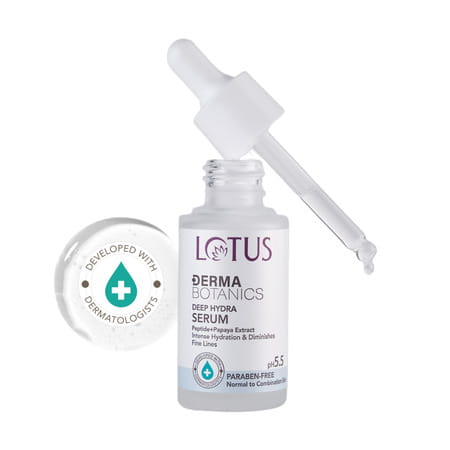 Lotus Dermabotanics Peptide + Papaya Extract Deep Hydra Serum | Ph 5.5 Normal To Combination | 28ml