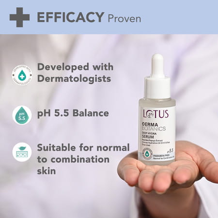 Lotus Dermabotanics Peptide + Papaya Extract Deep Hydra Serum | Ph 5.5 Normal To Combination | 28ml