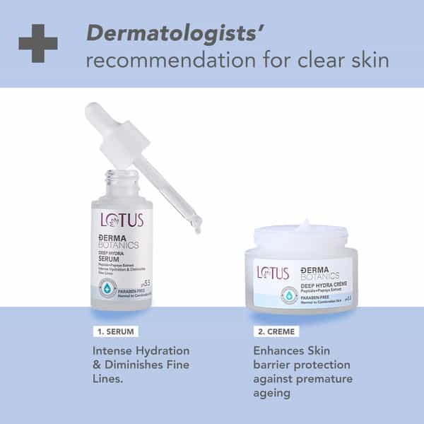 Lotus Dermabotanics Peptide + Papaya Extract Deep Hydra Serum | Ph 5.5 Normal To Combination | 28Ml