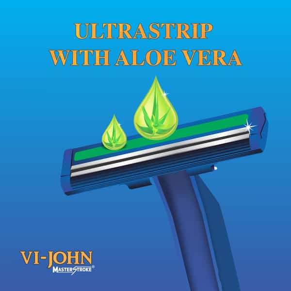 Vi-John Combo Pack Of Master Stroke Razor Set Of 5 & Fruit Fusion Shaving Foam 400Ml