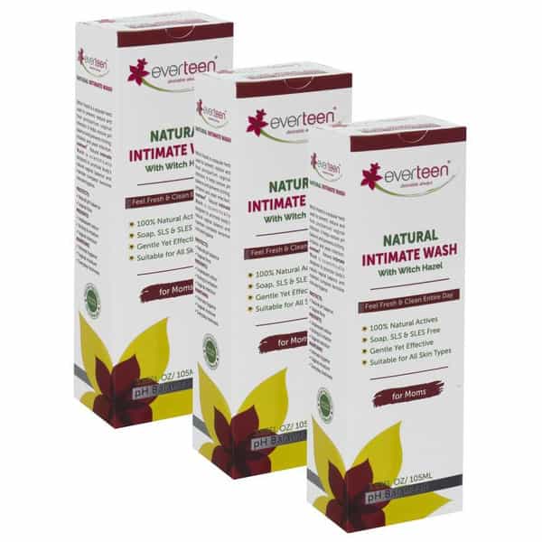 Everteen Witch Hazel Natural Intimate Wash For Intimate Hygiene In Moms 3 Packs (105Ml Each)