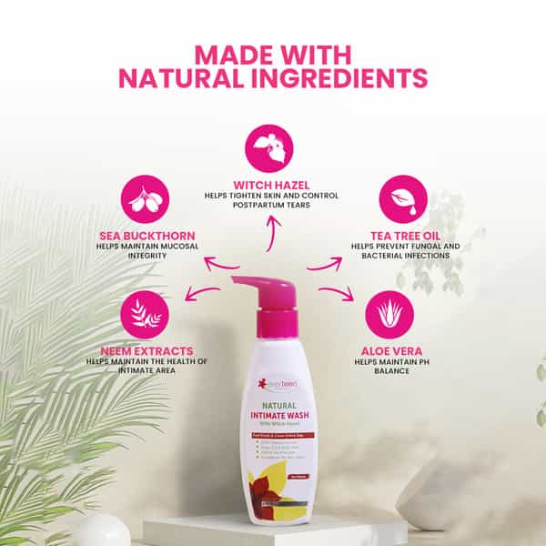 Everteen Witch Hazel Natural Intimate Wash For Intimate Hygiene In Moms 3 Packs (105Ml Each)