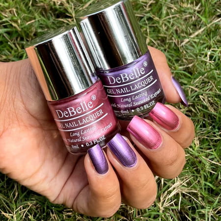 Debelle Gel Nail Polish Gift Set Of 2 Chrome Wine | Chrome Glaze - 16 Ml(8 Ml Each)