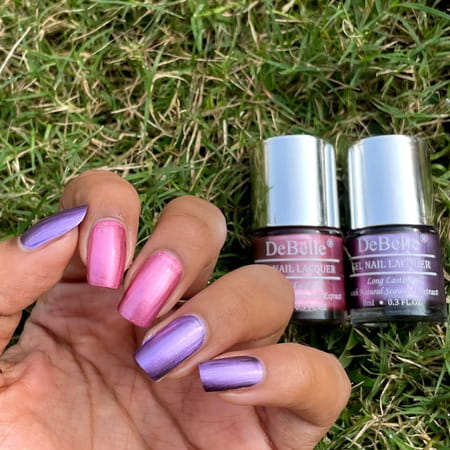 Debelle Gel Nail Polish Gift Set Of 2 Chrome Wine | Chrome Glaze - 16 Ml(8 Ml Each)