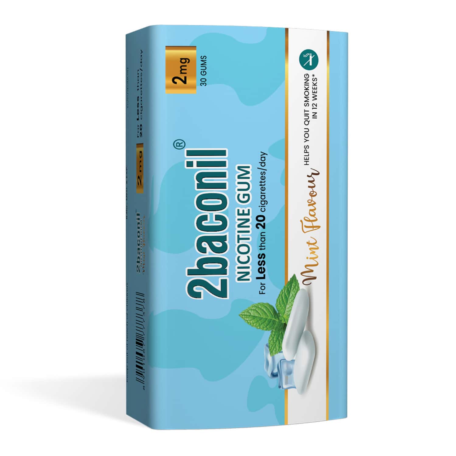 Rusan 2baconil 2mg | Mint Flavour | Tin | 30 Nicotine Gums