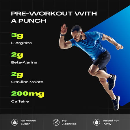 Athlab Hypr Pre Workout | Naturally Flavoured & Sweetened With Monk Fruit | Pineapple - 480g