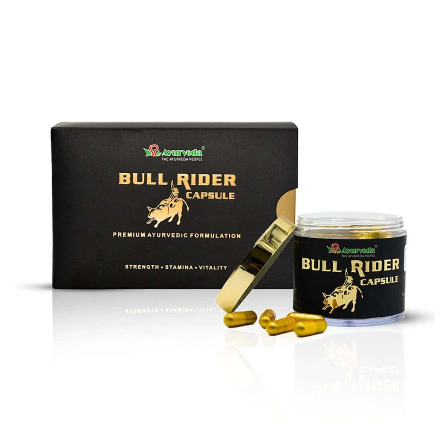 A R Ayurveda Bull Rider Herbal Capsules Ayurvedic Blend With Ashwagandha & Shilajit - 30 Capsules
