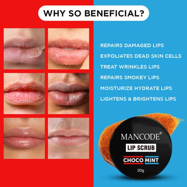Mancode Choco Mint Lip Scrub 20Gm