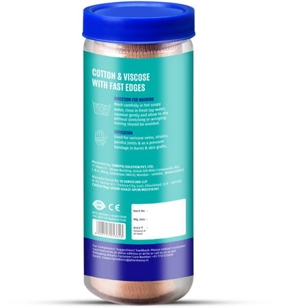 Pharmeasy Cotton Crepe Bandage - Reduced Strain | Sprain & Swelling - 15 Cm X 4 Meters