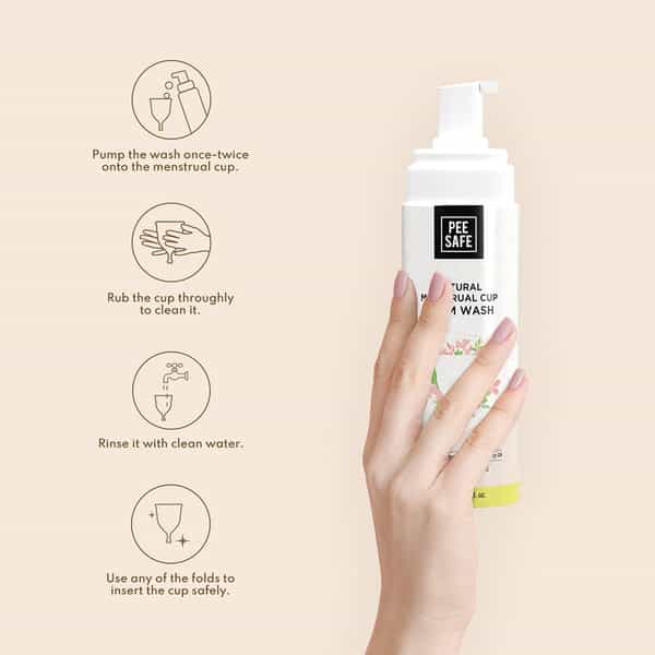 Pee Safe Natural Menstrual Cup Foam Wash | Menstrual Hygiene | Period Care | 200 Ml Pack Of 1