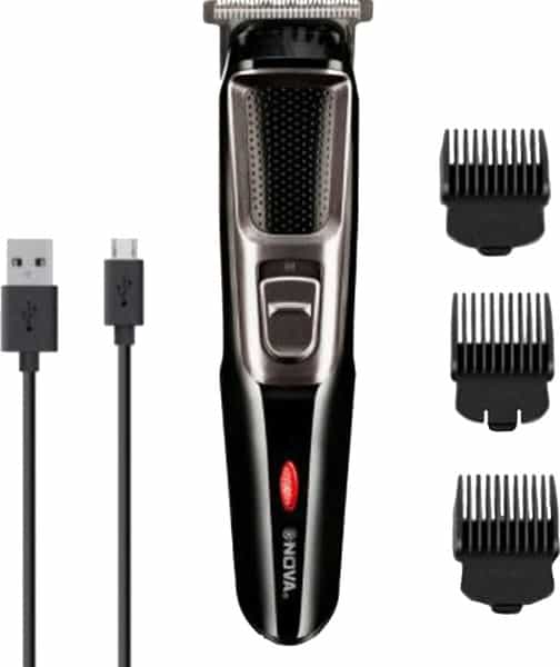 Nova Nht 1074 Usb Cordless Rechargeable 30 Minutes Runtime Beard Trimmer For Men (Black)