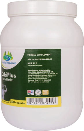 Grazing Meadows Calci Plus 500 Capsules (675mg) Natural Calcium Supplement For Bone Health Pack Of5