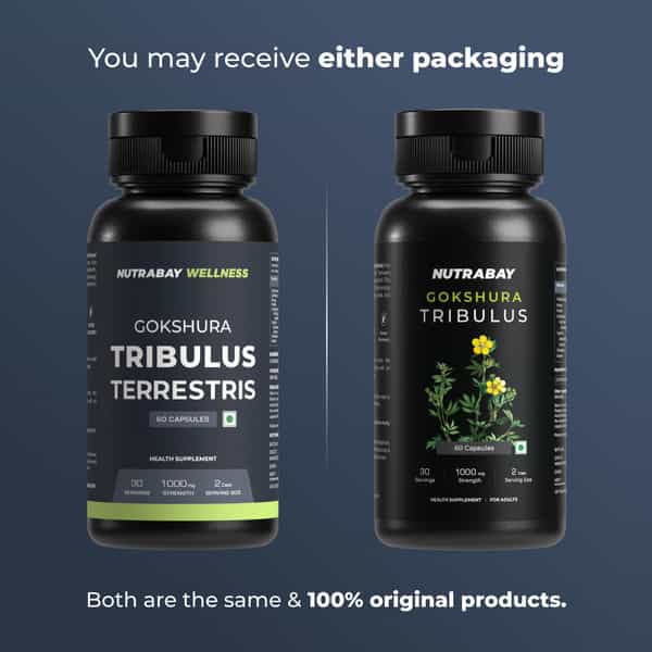 Nutrabay Wellness Tribulus Terrestries (Gokshura) - 1000Mg 60 Veg Capsules