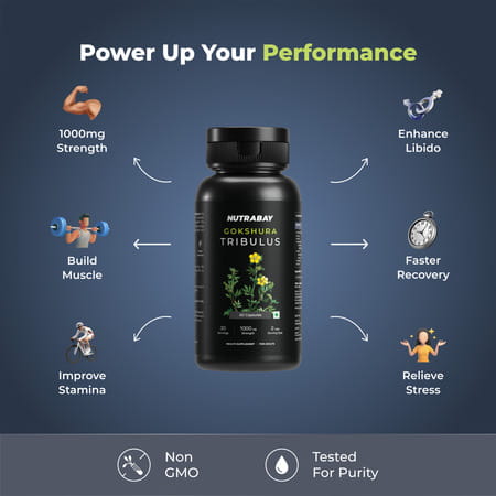 Nutrabay Wellness Tribulus Terrestries (Gokshura) - 1000Mg 60 Veg Capsules