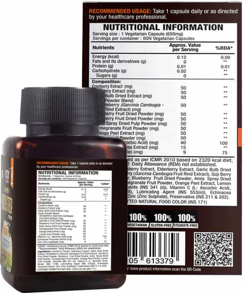 Wow Life Science Immunity Booster Capsules - 60 Veg Capsules