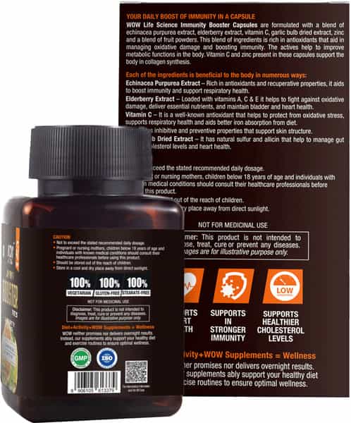 Wow Life Science Immunity Booster Capsules - 60 Veg Capsules
