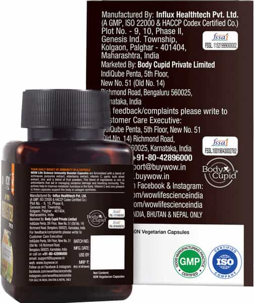 Wow Life Science Immunity Booster Capsules - 60 Veg Capsules