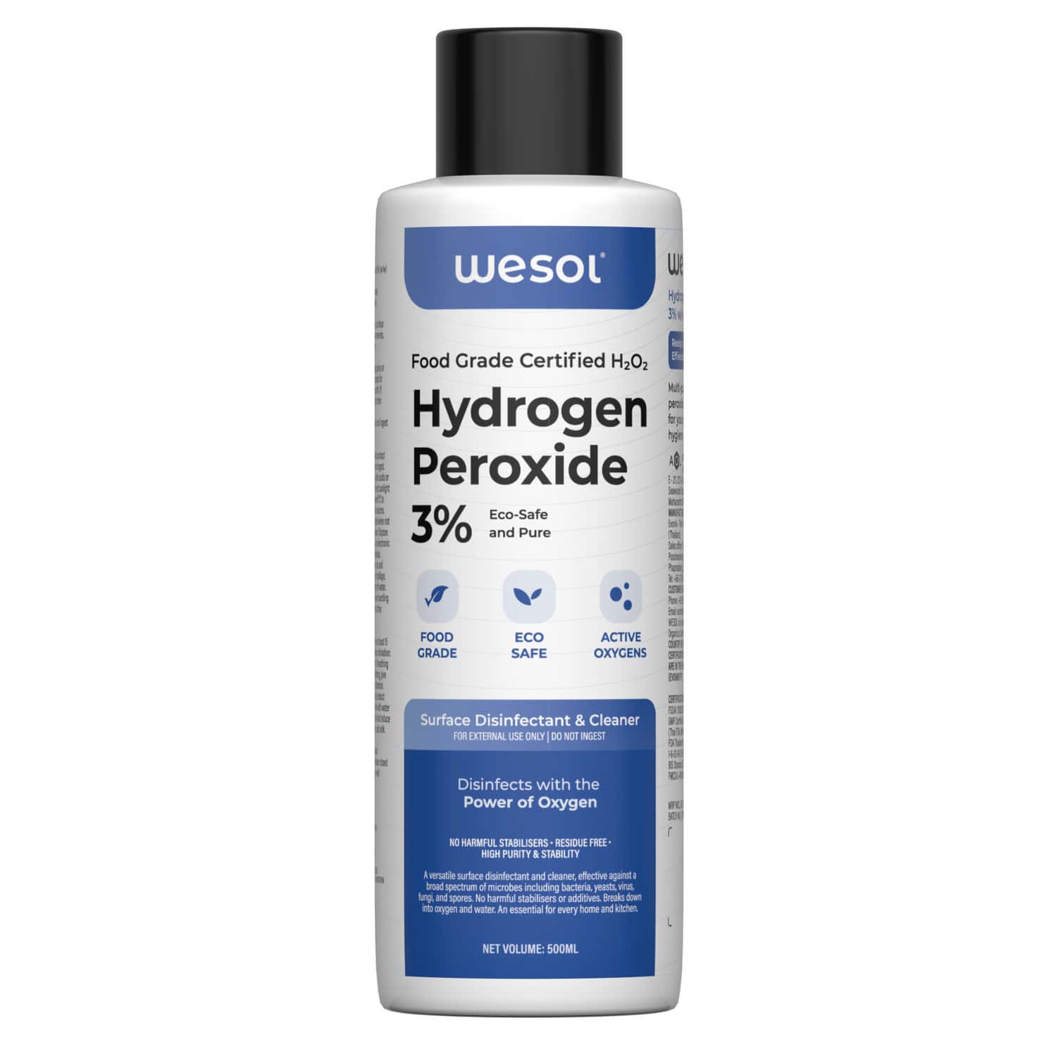 Wesol Food Grade Hydrogen Peroxide 3% Surface Sanitizer & Disinfectant Spray 200 Ml
