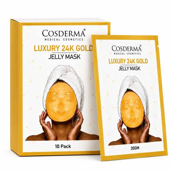Cosderma Luxury 24K Gold Jelly Mask | Hydrating & Radiance Care | Facial Mask Daily Care - 10 X 35G