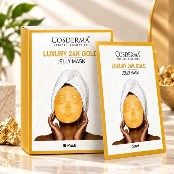 Cosderma Luxury 24K Gold Jelly Mask | Hydrating & Radiance Care | Facial Mask Daily Care - 10 X 35G
