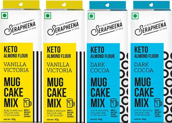 Serapheena Keto Mug Cake Mix With Almond Flour (Vanilla Dark Chocolate (Pack Of 4))