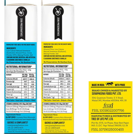 Serapheena Keto Mug Cake Mix With Almond Flour (Vanilla Dark Chocolate (Pack Of 4))