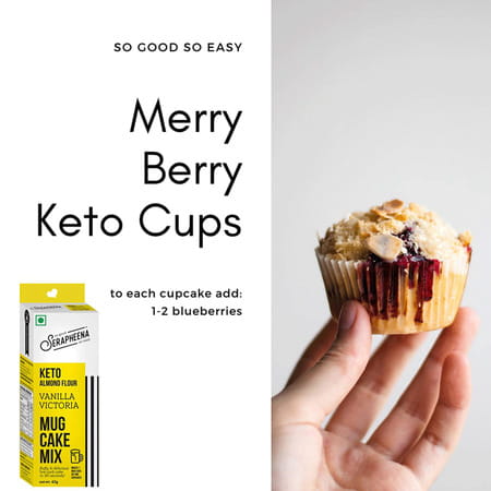 Serapheena Keto Mug Cake Mix With Almond Flour (Vanilla Dark Chocolate (Pack Of 4))