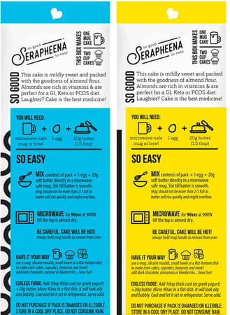 Serapheena Keto Mug Cake Mix With Almond Flour (Vanilla Dark Chocolate (Pack Of 4))