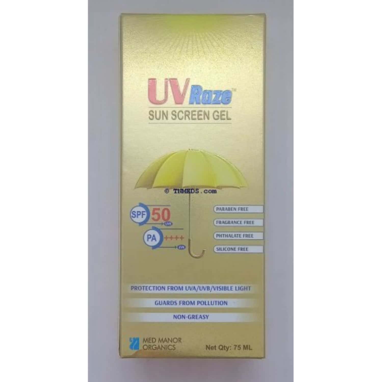 Buy UV RAZE SUN SCREEN GEL SPF 50 | PA++++ | TUBE OF 75ML Online & Get ...
