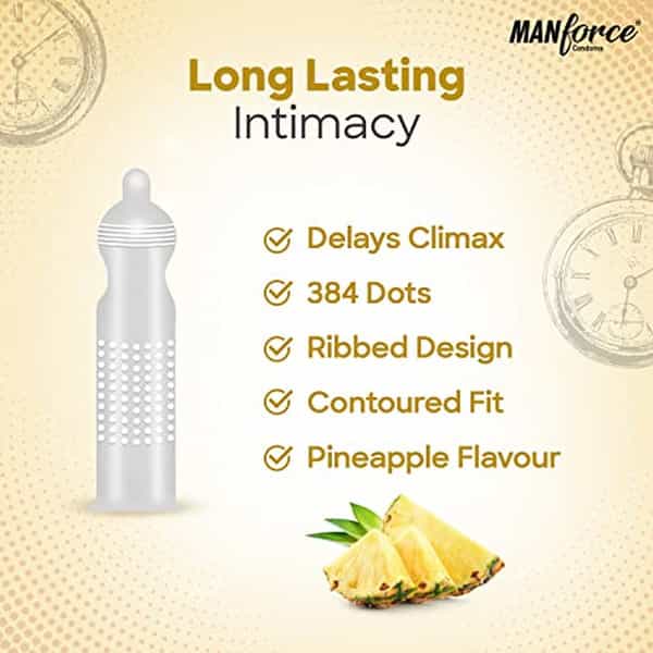 Manforce Condoms Overtime Pineapple Flavoured | 10 Condoms