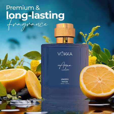 Vokka Oud & Aqua 200 Ml | 2 X 100ml Luxury Long Lasting Woody Aquatic Perfume Gift For Men & Women