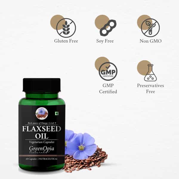 Greenopia Flaxseed Oil 60 Liquid Filled Vegetarian Capsules