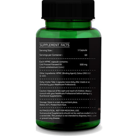 Greenopia Flaxseed Oil 60 Liquid Filled Vegetarian Capsules