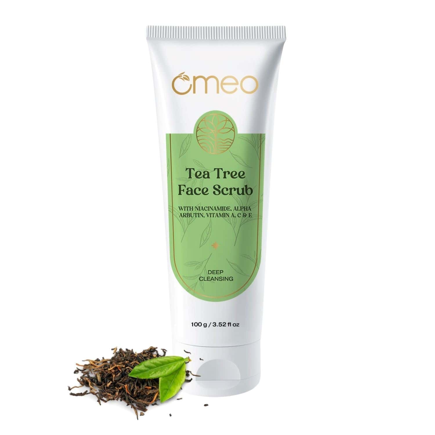 Omeo Tea Tree Face Scrub | Remove Dead Skin Cells & Dirt | Control Excess Oil | Blackheads (100g)