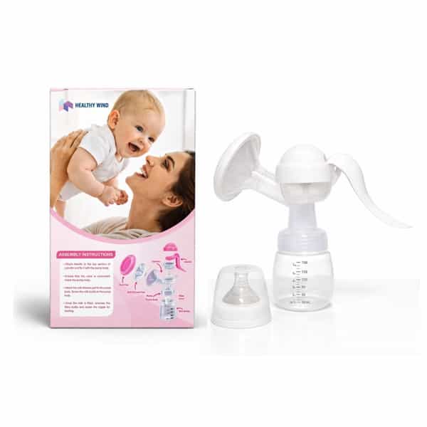 Healthywind Manual Breast Pump For Mothers | 3-Level Suction Control | Bpa Free - Manual (White)